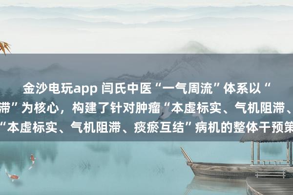 金沙電玩app 閆氏中醫(yī)“一氣周流”體系以“通周流、固正氣、化郁滯”為核心，構(gòu)建了針對(duì)腫瘤“本虛標(biāo)實(shí)、氣機(jī)阻滯、痰瘀互結(jié)”病機(jī)的整體干預(yù)策略