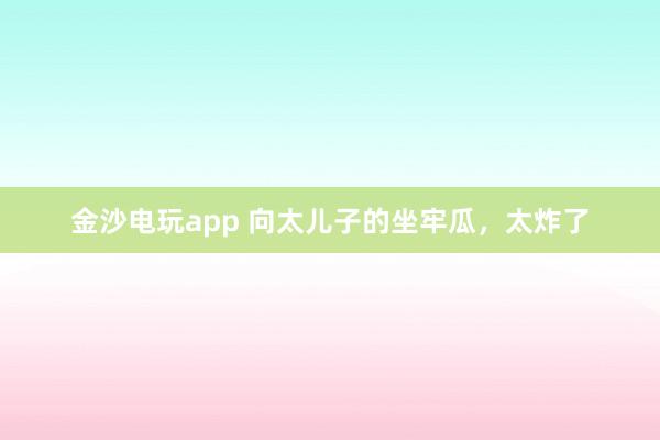 金沙電玩app 向太兒子的坐牢瓜，太炸了
