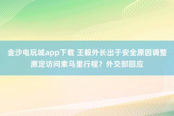 金沙電玩城app下載 王毅外長出于安全原因調整原定訪問索馬里行程?外交部回應