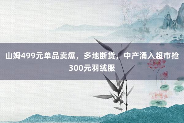 山姆499元單品賣爆，多地斷貨，中產(chǎn)涌入超市搶300元羽絨服