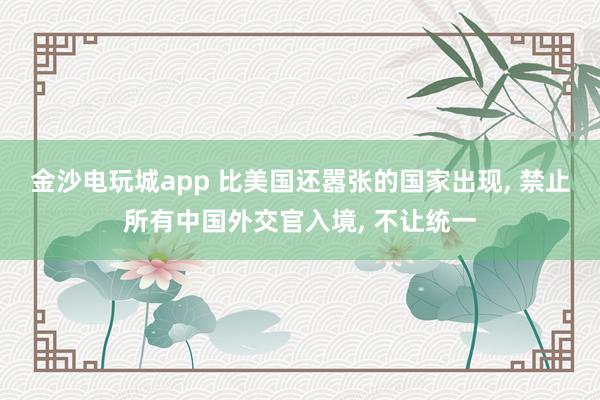 金沙電玩城app 比美國還囂張的國家出現， 禁止所有中國外交官入境， 不讓統一