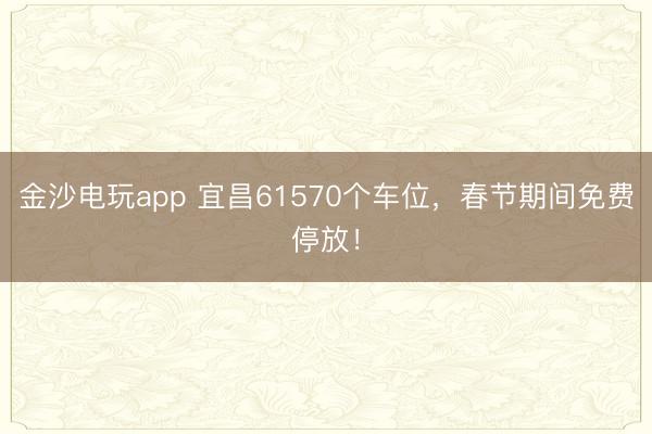 金沙電玩app 宜昌61570個車位，春節期間免費停放！
