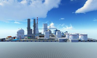 化工廠3D場景 - 模模搭 | 物聯網3D可視化應用平臺